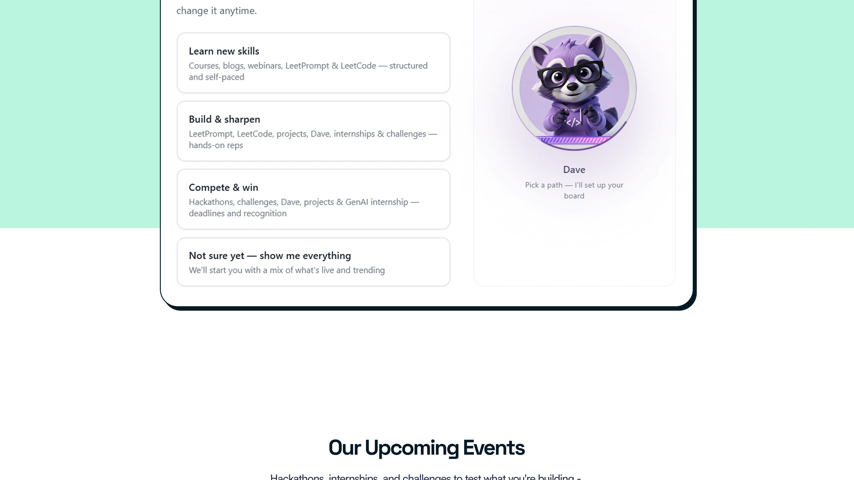 Personalized Tracks & Dave AI Companion